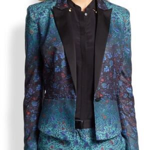 Marchesa Voyage Printed Peaked-Lapel Blazer Womens 8